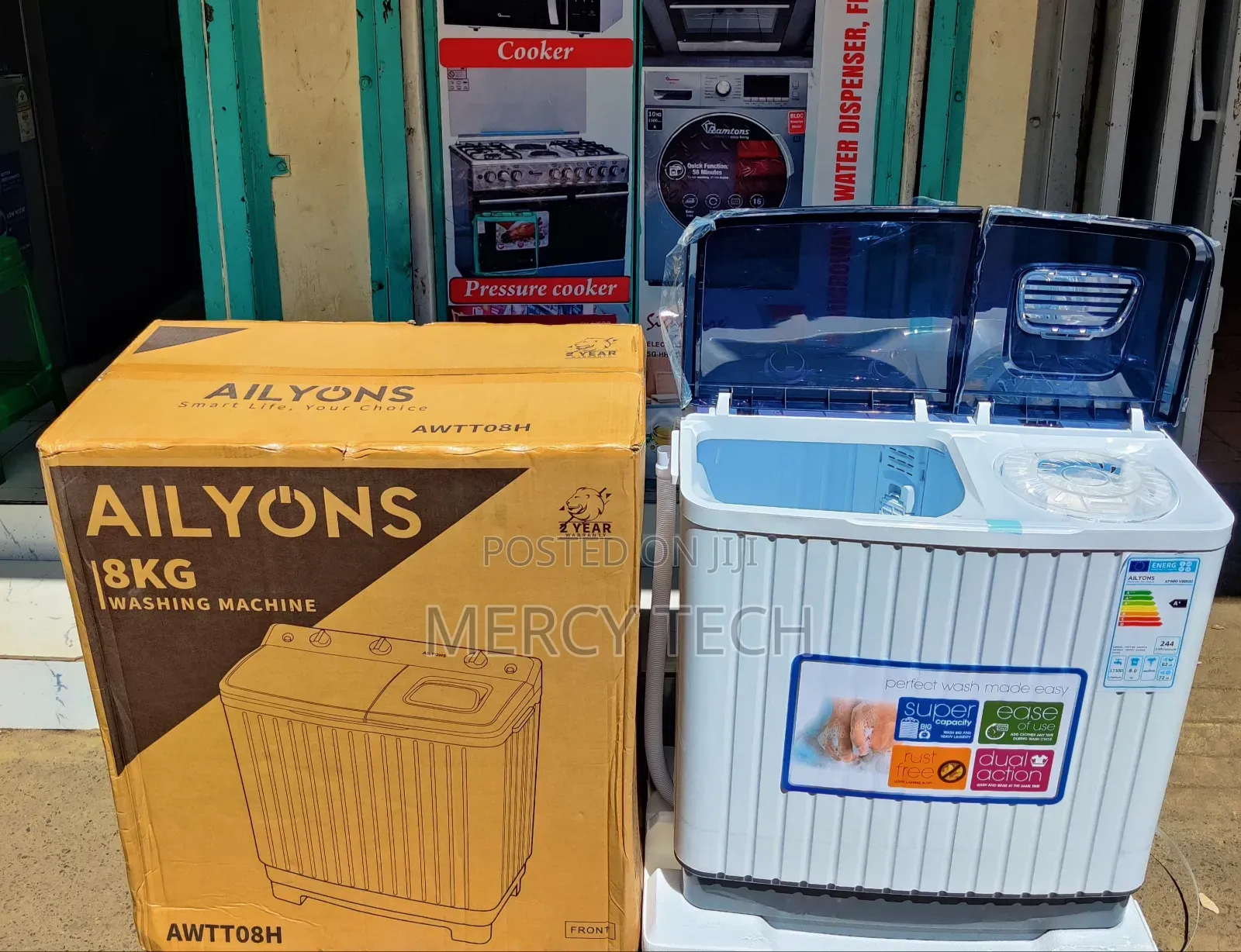 Ailyons 8kg Twin Tub Washing Machine(Awtt08h)