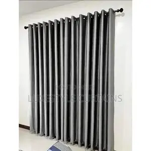 Grey Curtain Set of 2 Curtains (1.5m Each) and 1 White Sheer (1.5m)