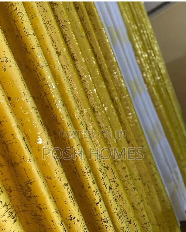 Yellow 3 Piece Curtains