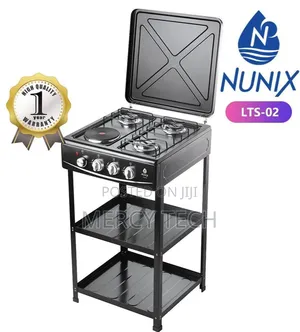 Nunix 3 Gas + 1 Electric Standing Cooker With Shelves (Lts02)