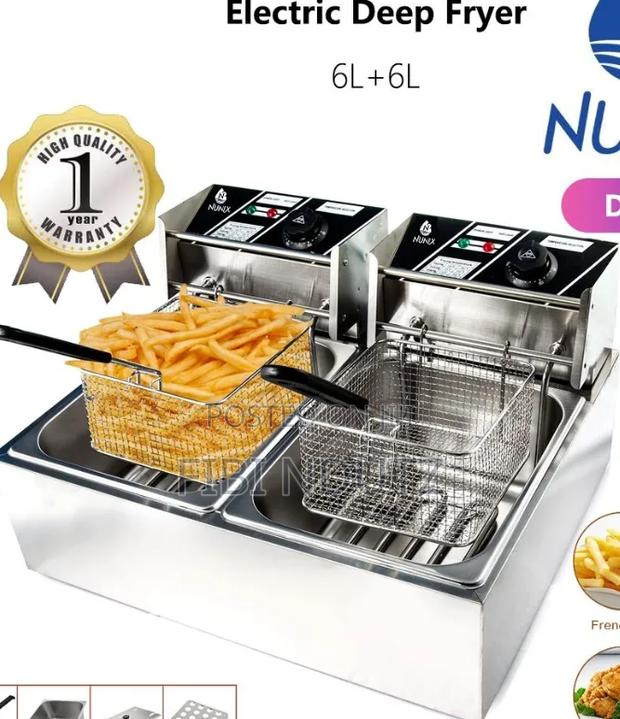 Nunix Double Deep Frying Machine/6l Each Deep Fryer - main view