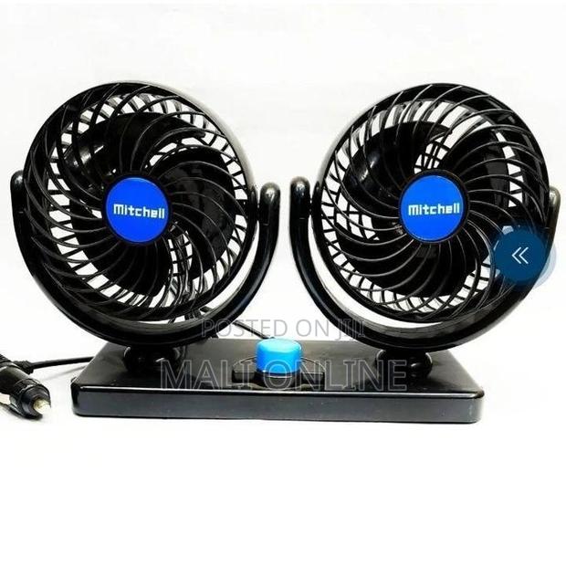 Dual Head Car Mini Fan 12v Dashboard Cooling Fan 4 Inch 360° Adjust