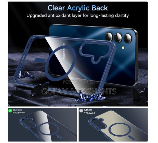 Magsafe Case With Camera Lens Protector for Samsung Galaxy A17 - Blue - thumbnail 3
