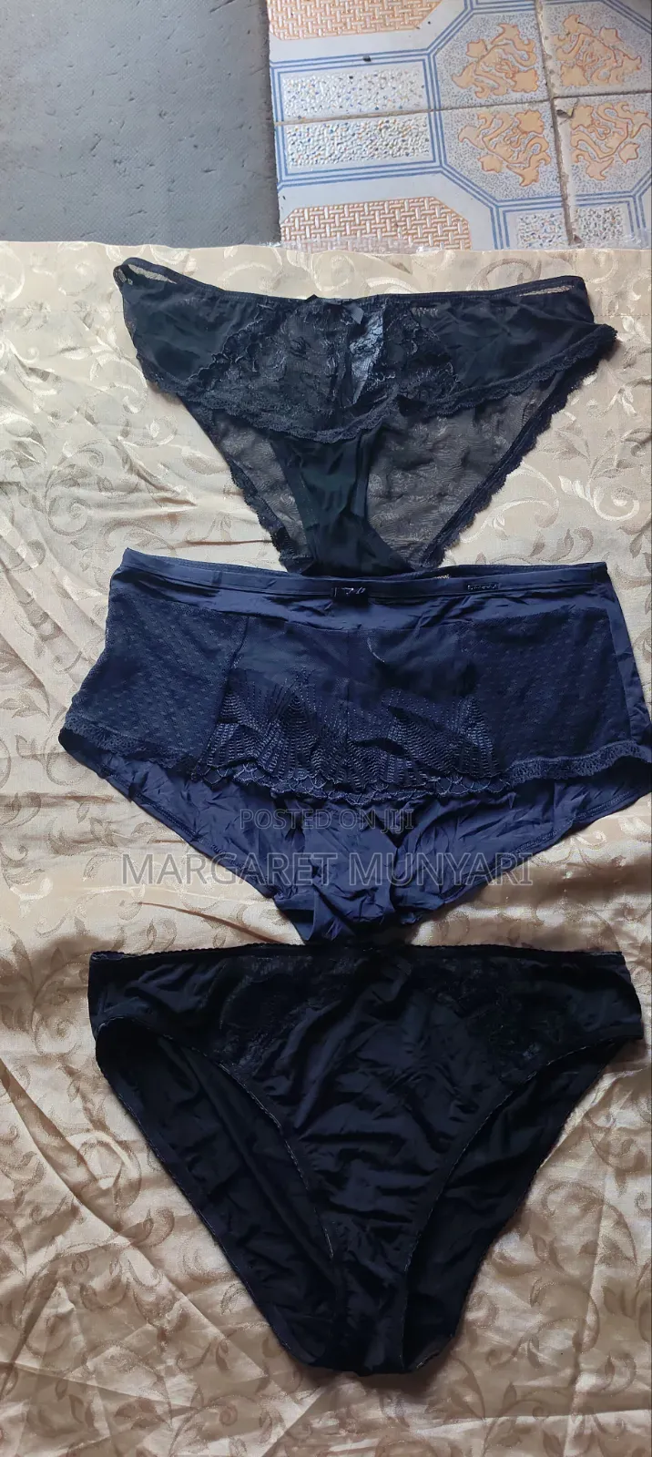 Navy Blue and Beige Simless Pants