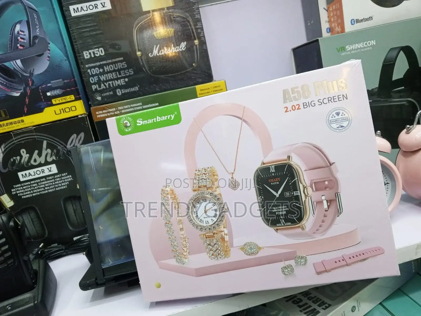 A58 Plus Luxury Smartwatch Set Necklace Bracelet Ring