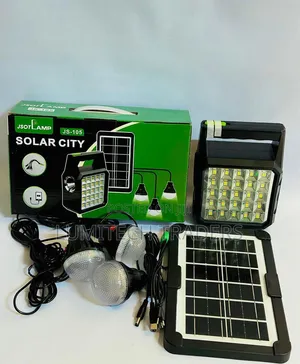 Js105 Solar Lamp With 3 Led Bulbs