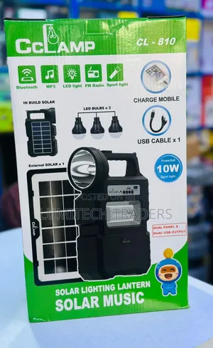 Cl -180 Solar Light With Radio, Bluetooth and Music With 3 Bulbs