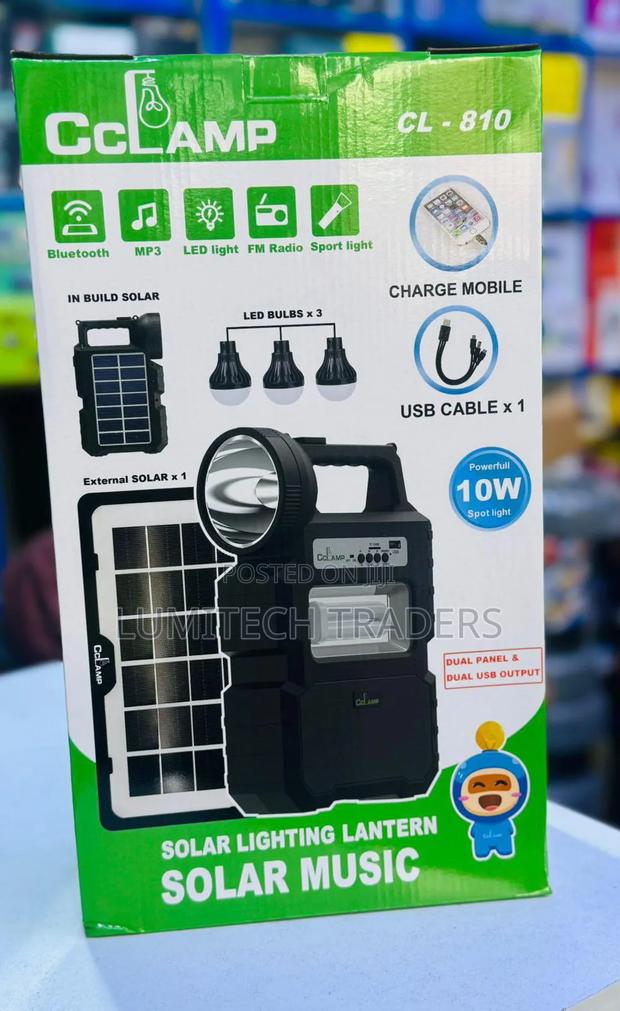 Cl -180 Solar Light With Radio, Bluetooth and Music With 3 Bulbs