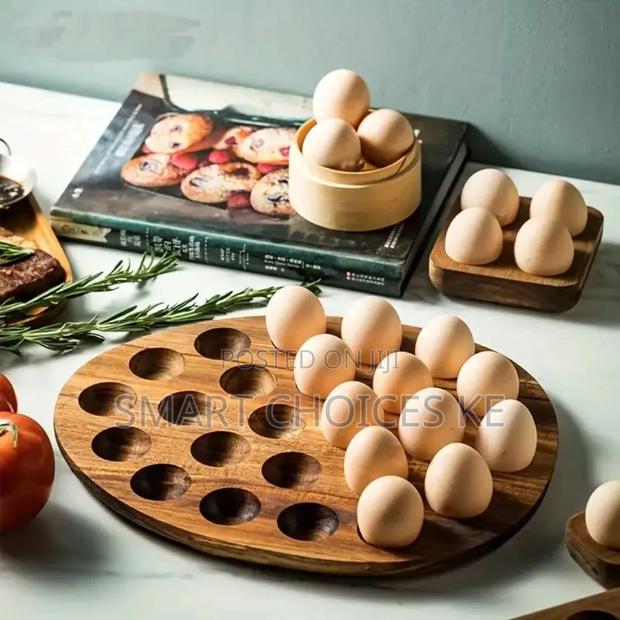 *Wooden High Quality Egg Storage Box Eggs Tray Home Storage Rack - thumbnail 4