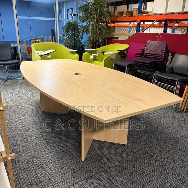Meeting Tables; 240cm Boat-Shaped Maple Meeting Table