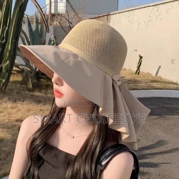 *Summer Hat Women's Outdoor Fashion Shawl Sun Hat Big Edge Bucket Hat