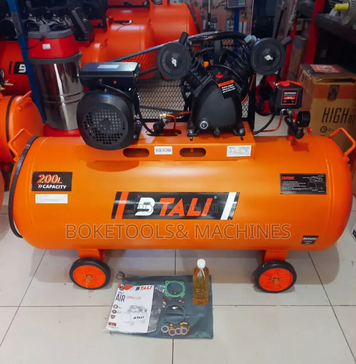 200litres Air Compressor Double Piston Belt Driven