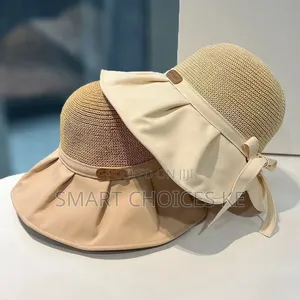 *Summer Women's Sun Protection Butterfly Knot Hat Style Large Brim
