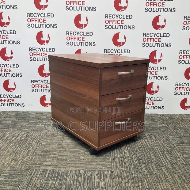 Dark Walnut 3 Drawer Under Desk Pedestal – Type 1