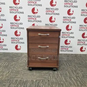 Dark Walnut 3 Drawer Under Desk Pedestal – Type 1