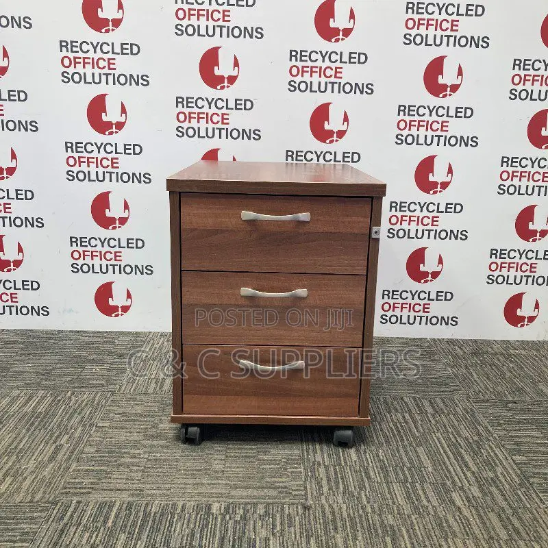Dark Walnut 3 Drawer Under Desk Pedestal – Type 1