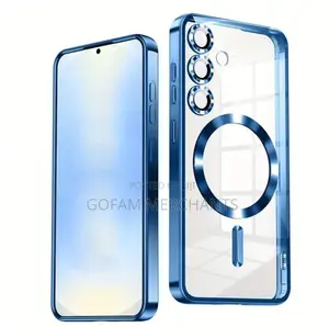 Samsung Galaxy A16 Electroplated Clear Magsafe Case- Blue