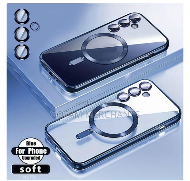 Samsung Galaxy A16 Electroplated Clear Magsafe Case- Blue - thumbnail 2