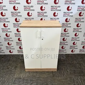 Mid Height White/Oak Storage Unit-80cm