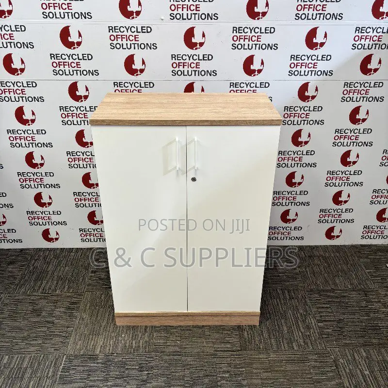 Mid Height White/Oak Storage Unit-80cm