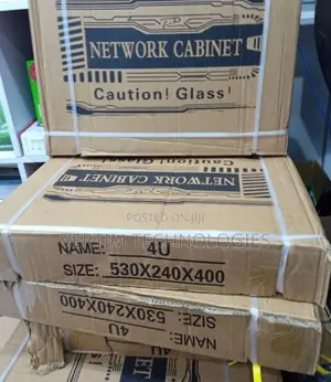 4u Wall Mount Data Cabinet With Vented Glass Door