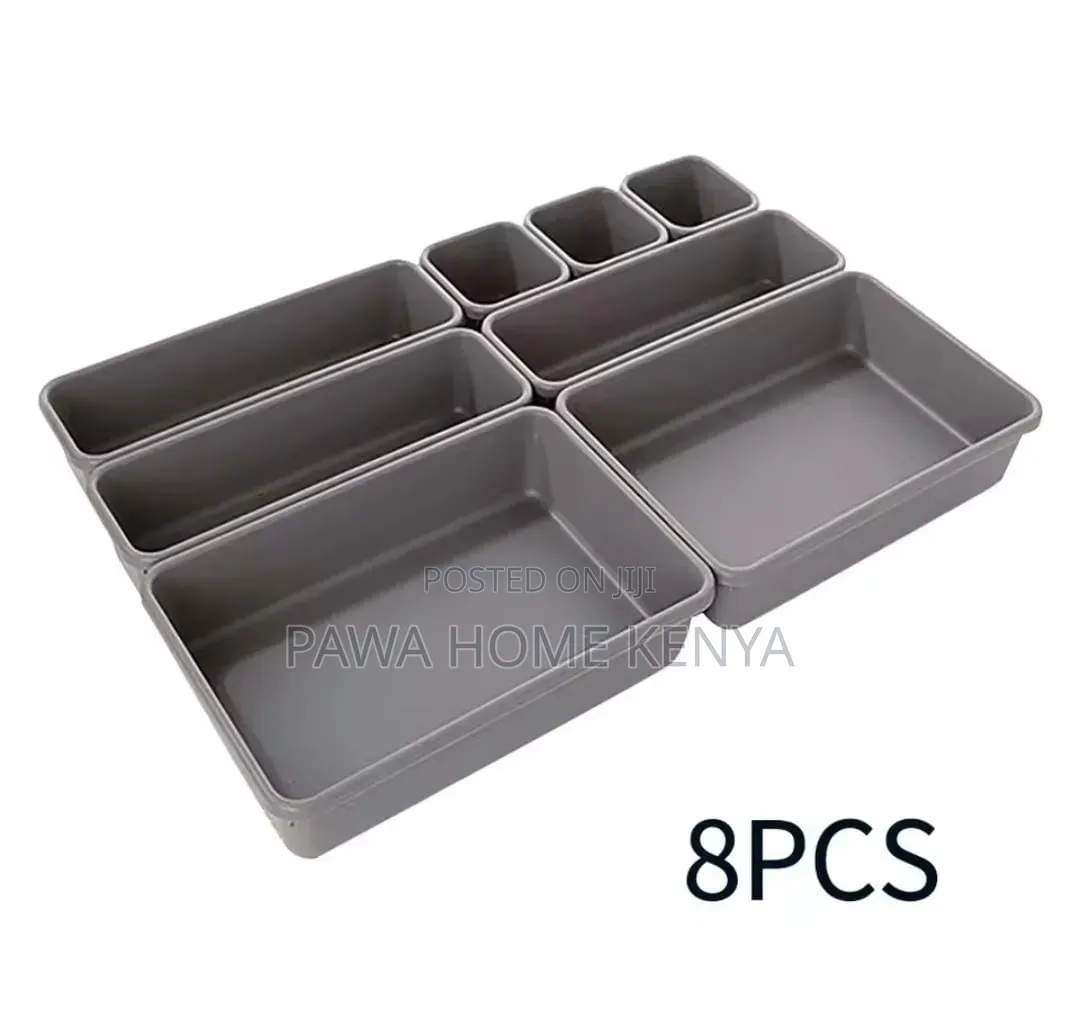 8pcs Set Adjustable Plastic Drawer Organizer