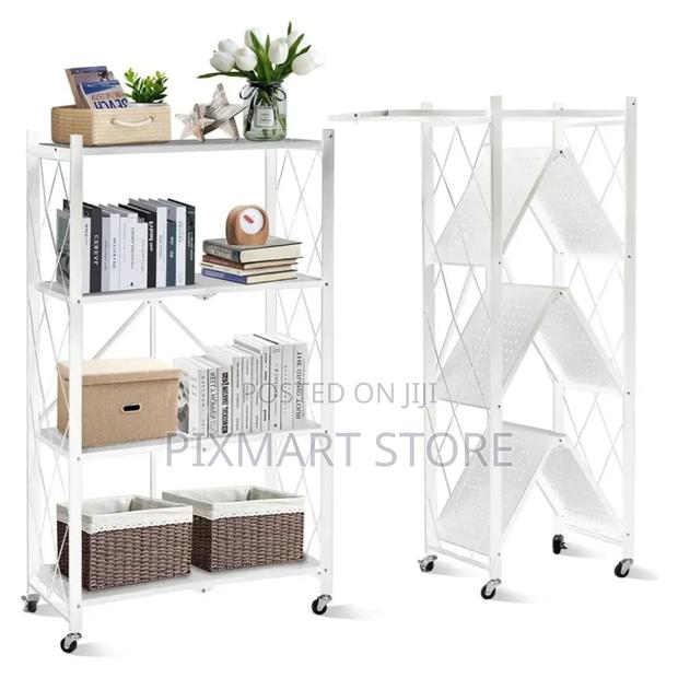 Foldable Kitchen Rack With Wheels 71x34x160cm Big Size