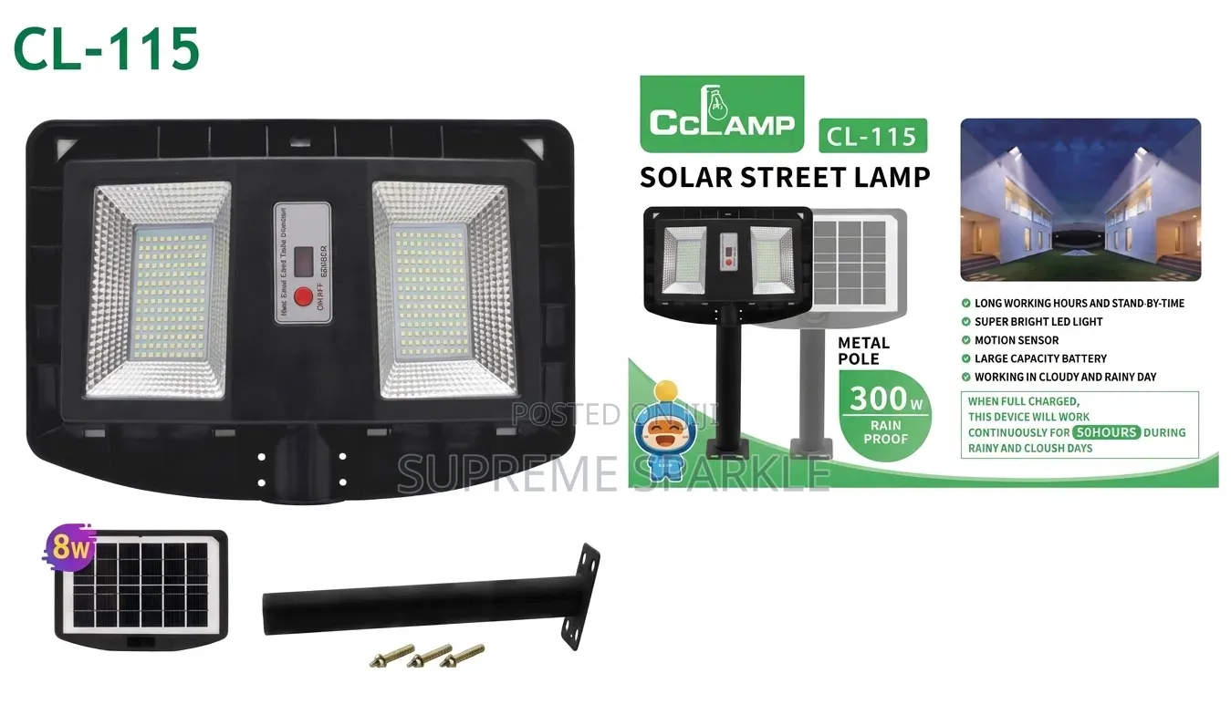 Cclamp Cl-115 Is a 300w Solar Street Light.