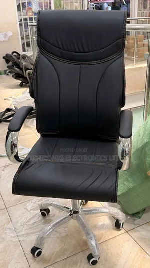Ergonomic Executive Leather Chair ~ High Back, Padded Armrest