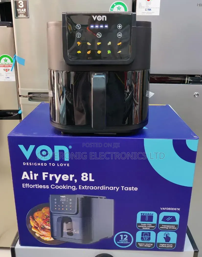 *Von Air Fryer 8l Digital Slim Design