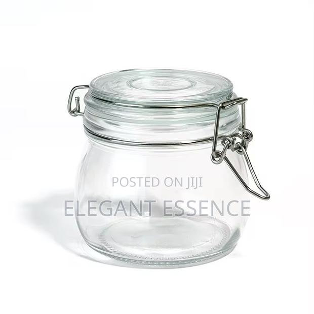 Leakproof Canister Storage Glass Jar With Clear Seal Wire Clip -500ml