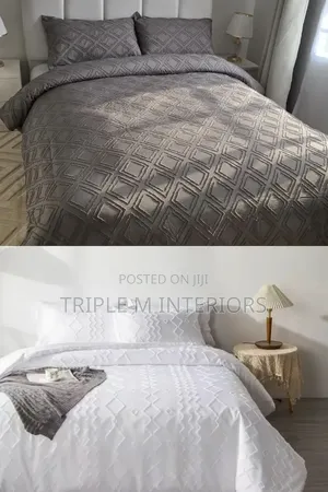 Premium Bedroom Look Tufted Wave Duvet Cover Set