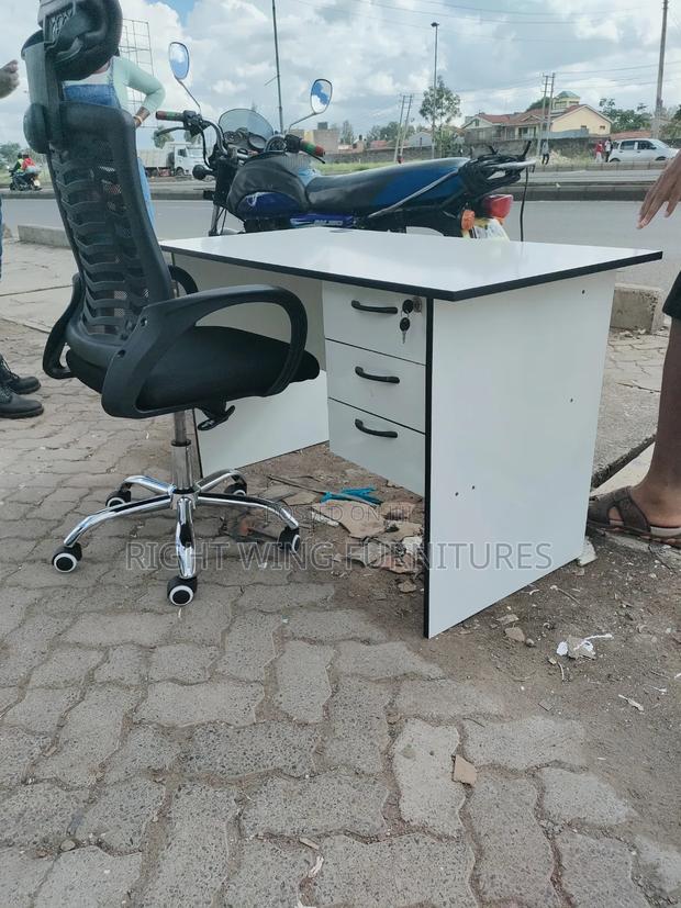 Office White Desk +High Back Chair