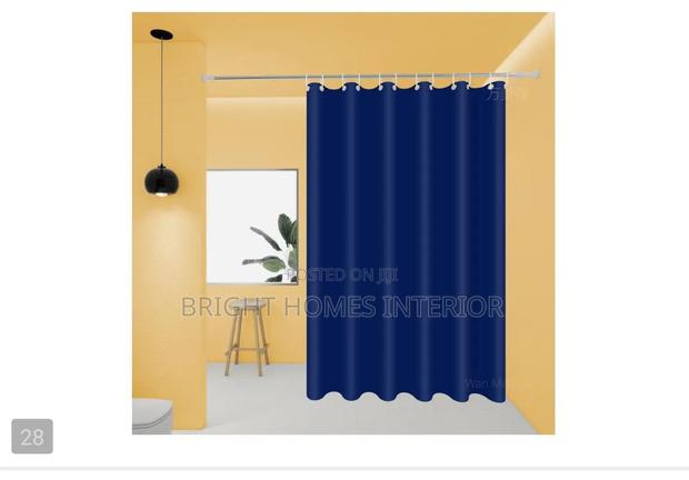 Navy Blue Shower Curtain Plain Color Shower Curtain