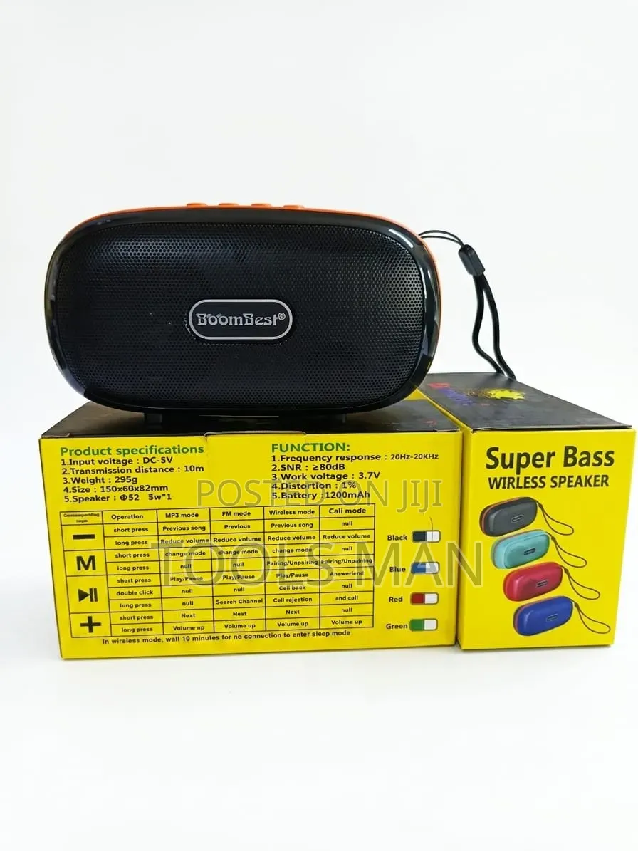 Boombest Super Bass Portable Wireless Bluetooth Speaker With Fm Radio.