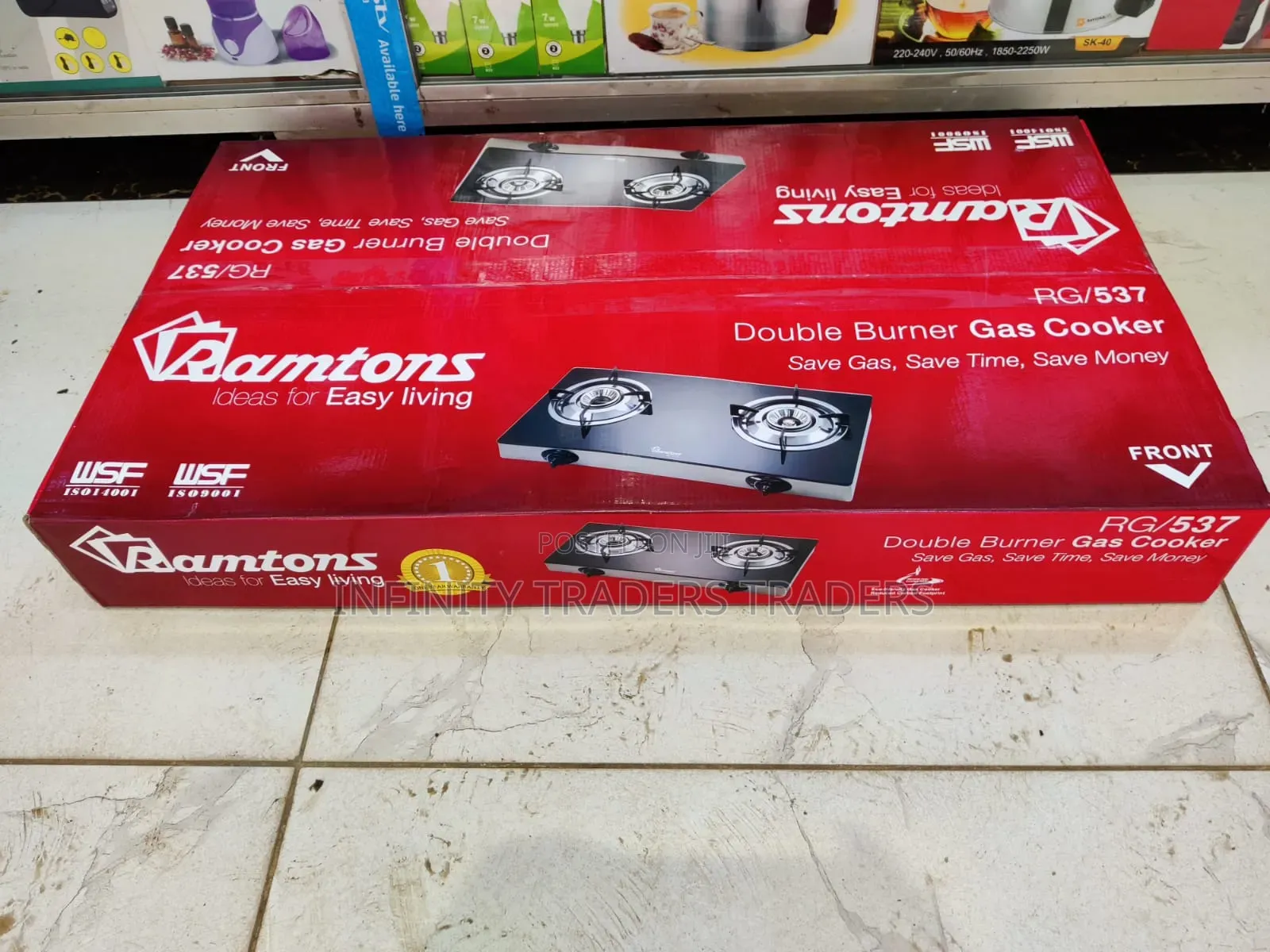 Ramtons 2burner Gas Cooker Ceramic Top
