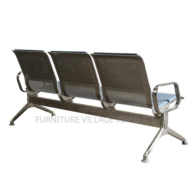 Blue Semi Padded Reception Guest Bench - thumbnail 4