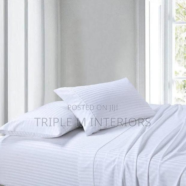 White Stripped Bedsheets