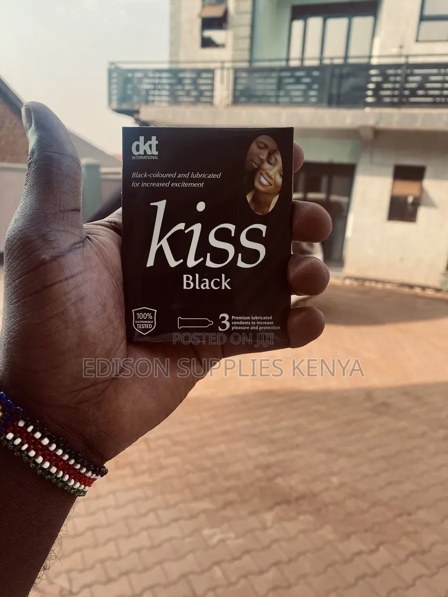 Kiss Black 24 Pack Extra Lube Condoms - Extra Pleasure Get 72pcs Total