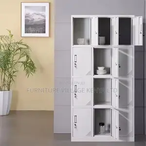 12-Door's Metallic White Filling Locker Cabinet