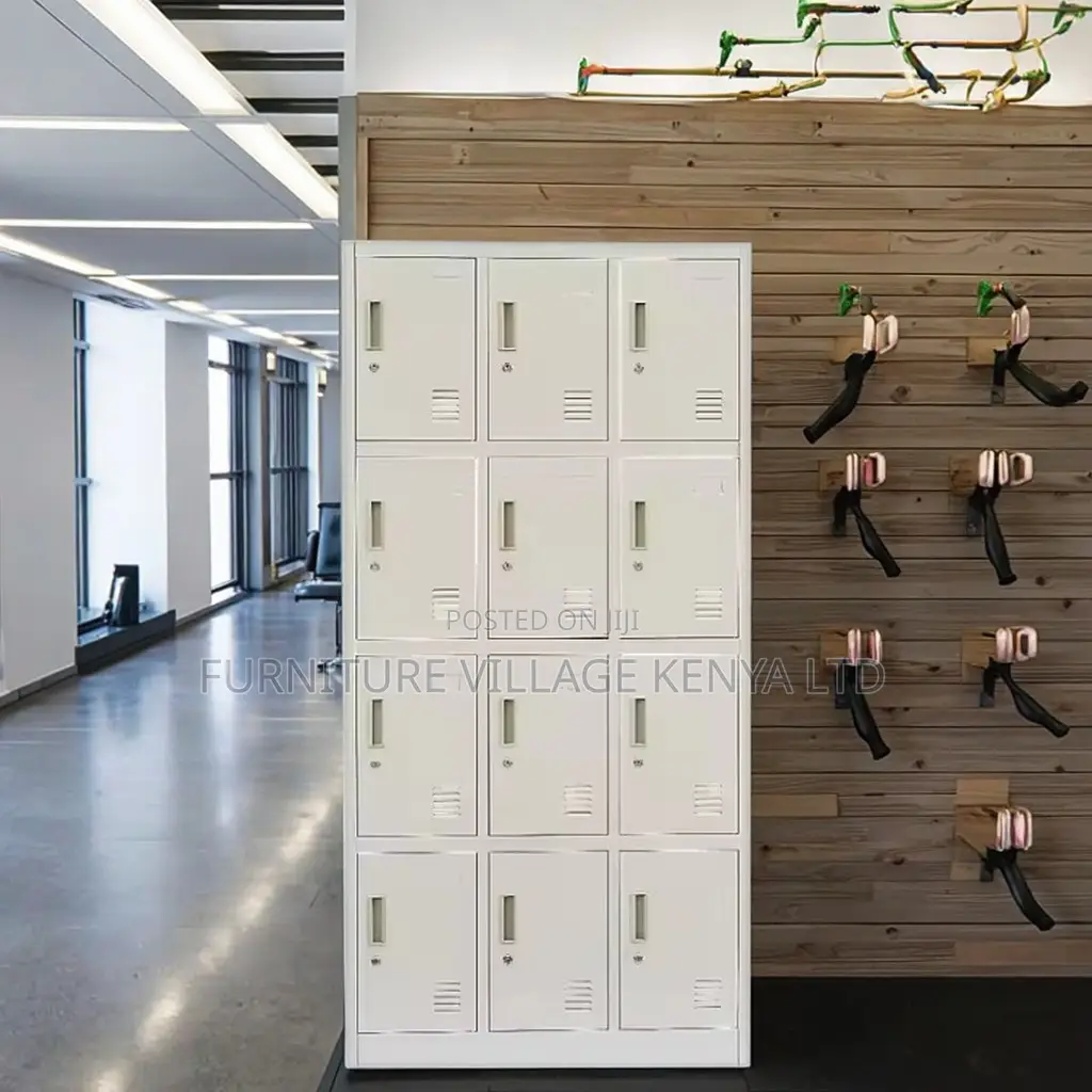 12-Door's Metallic White Filling Locker Cabinet