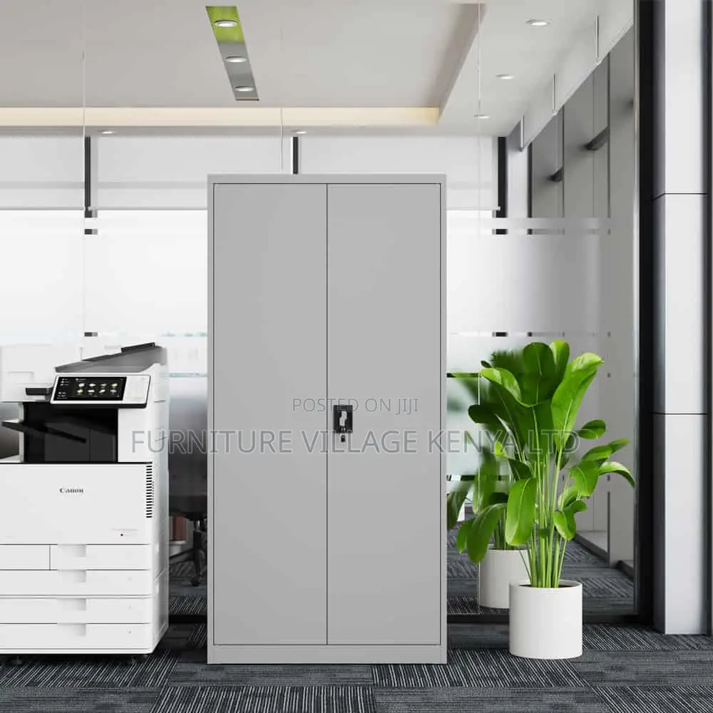 2-Swing Door White Metallic File Cabinet