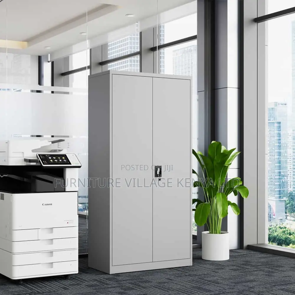2-Swing Door White Metallic File Cabinet