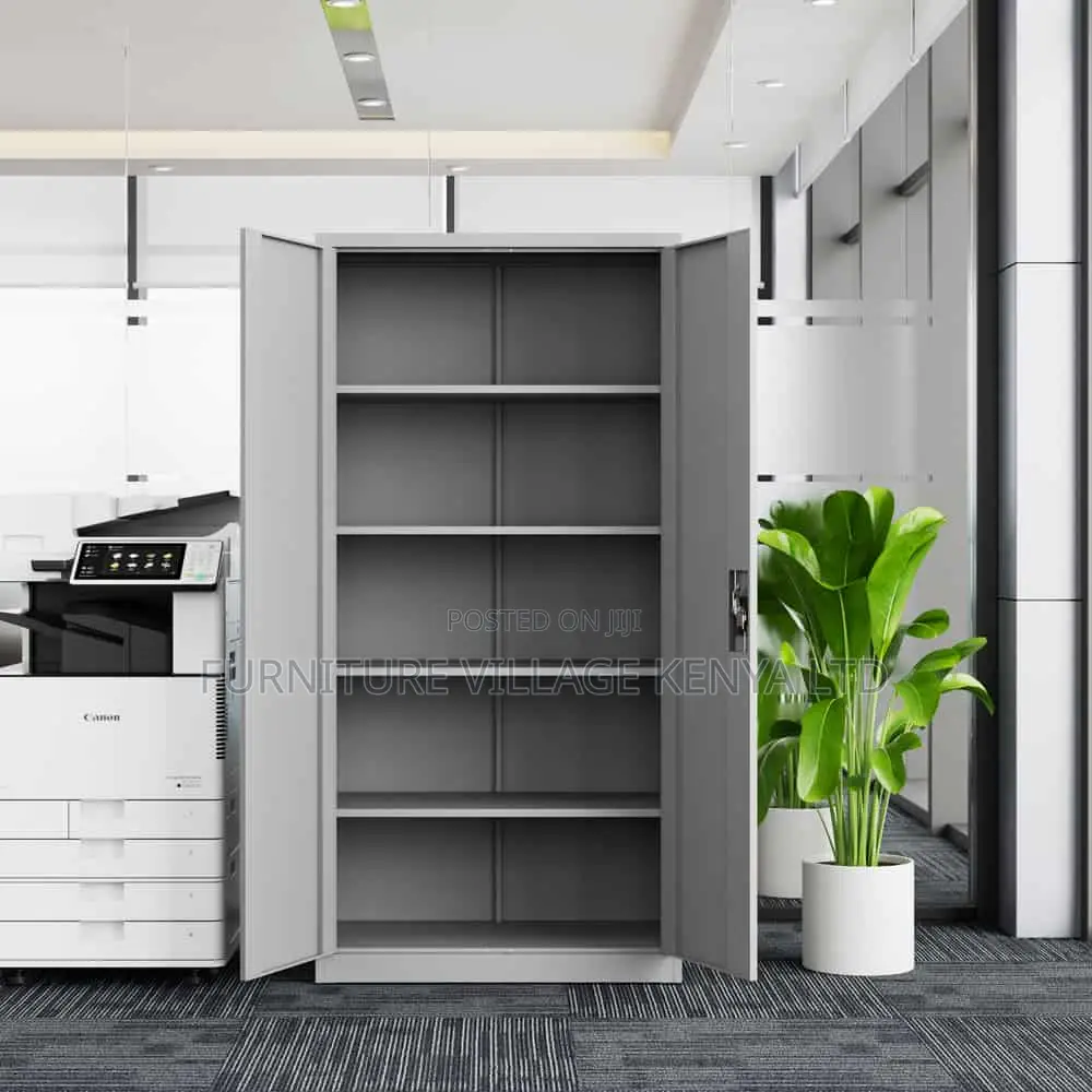 2-Swing Door White Metallic File Cabinet