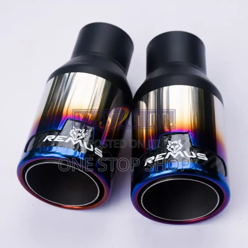 1pc Remus Logo Steel Exhaust Tips Distinctive Burnt Titanium Finish