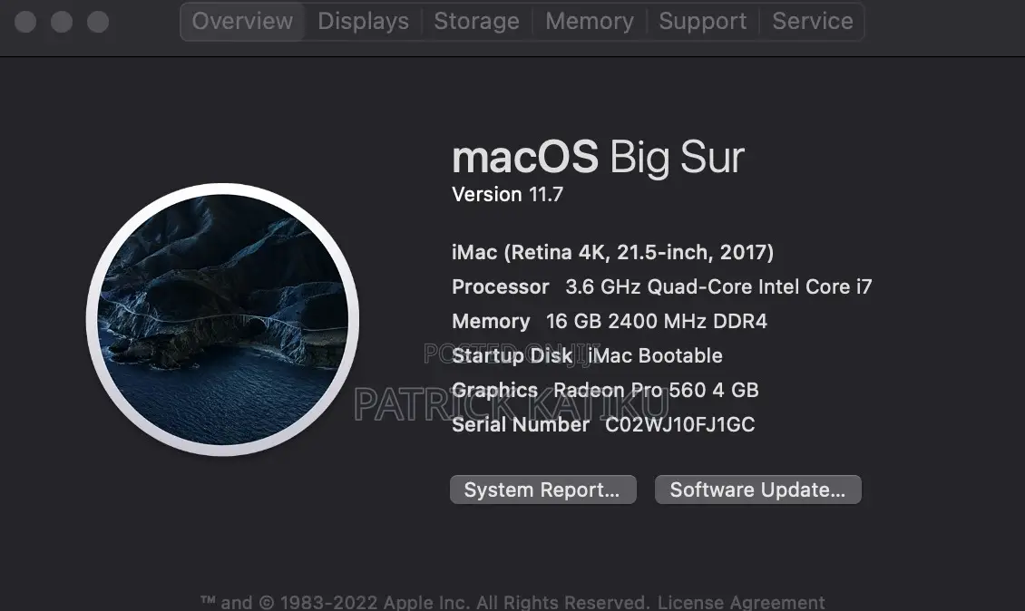 Desktop Computer Apple iMac Pro 16GB Intel Core i7 SSD 1T