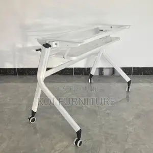 Office Desk; 1.2 Meters Stable Foldable White Meetinh and Work Desk