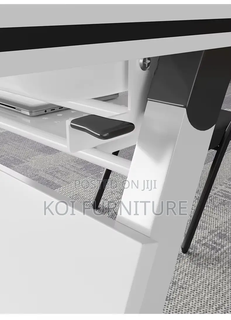 Office Desk; 1.2 Meters Stable Foldable White Meetinh and Work Desk