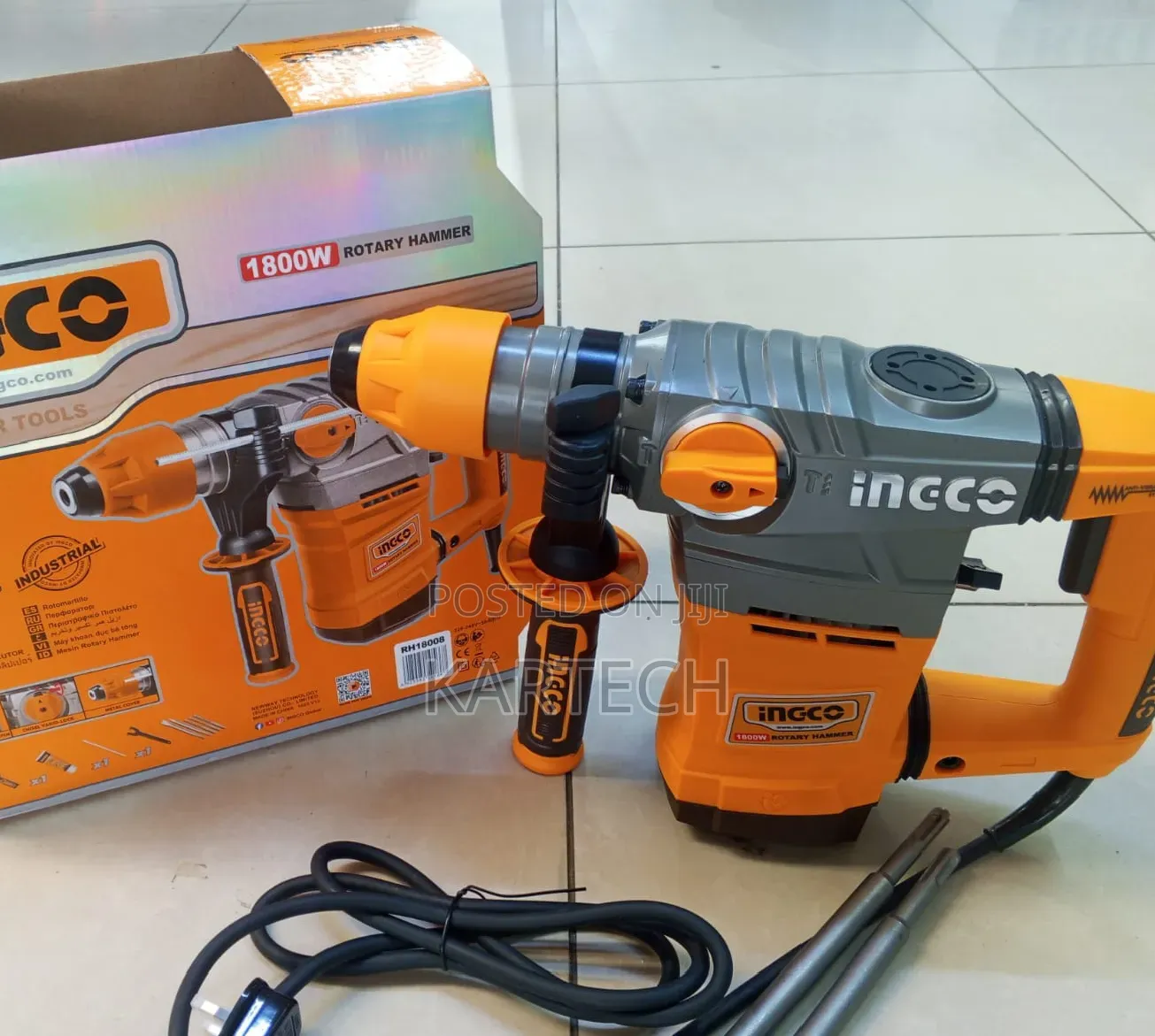 Ingco Rh18008 1800w Industrial Rotary Hammer Impact Rate 4200 BPM