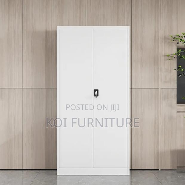 Office Cabinet; Mobix 2 Doors Steel Grey Cabinet With Shelves